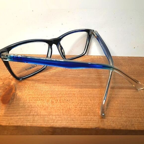 NEW prescription-ready eyeglass frame blue/clear, lightweight glasses, 53-15-140 - Picture 2 of 6